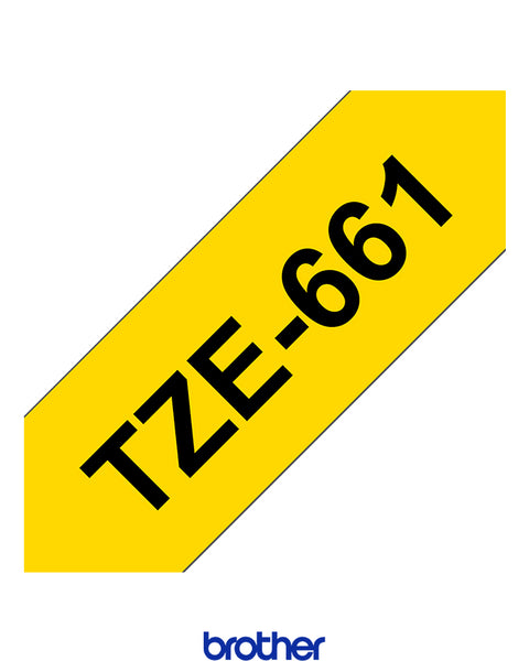 شريط كاسيت BROTHER 36 مم أسود وأصفر 8M TZE-661