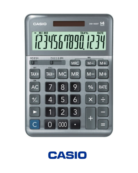 آلة حاسبة Casio DJ-220DPlus المكتبية - آلة حاسبة تجارية متقدمة مكونة من 12 رقمًا مع وظائف الضرائب والعملة