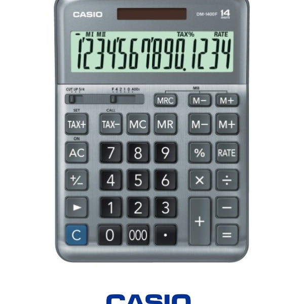Casio DM-1400F Desktop Calculator – 14-Digit Large Display, Dual Power