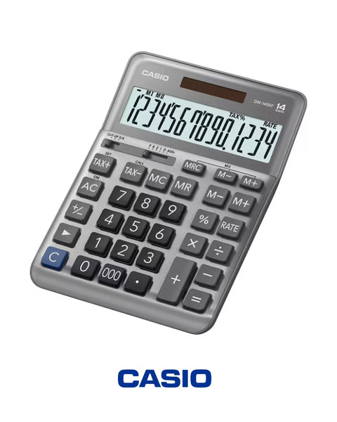 آلة حاسبة Casio DJ-220DPlus المكتبية - آلة حاسبة تجارية متقدمة مكونة من 12 رقمًا مع وظائف الضرائب والعملة