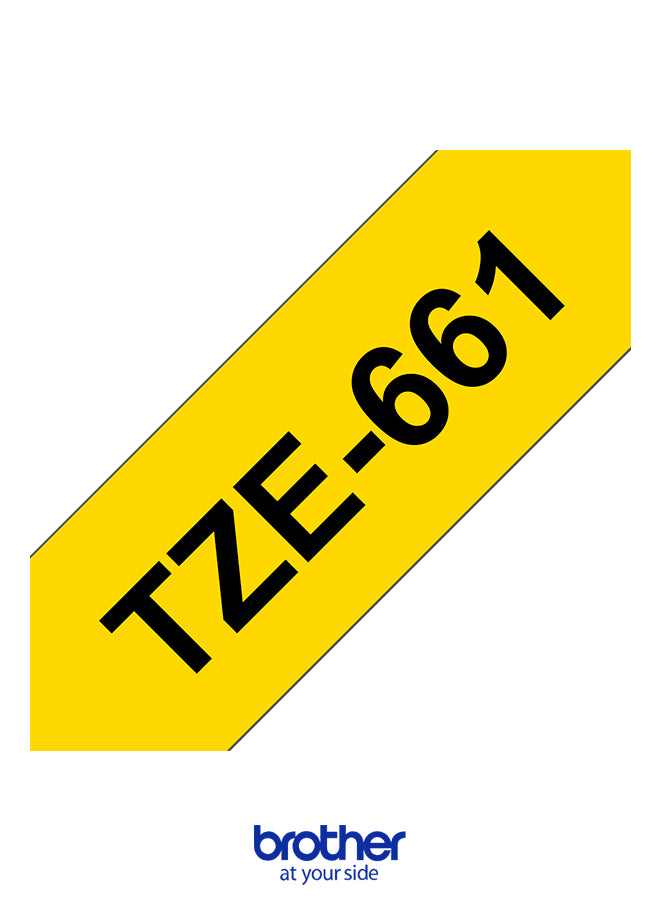 شريط كاسيت BROTHER 36 مم أسود وأصفر 8M TZE-661