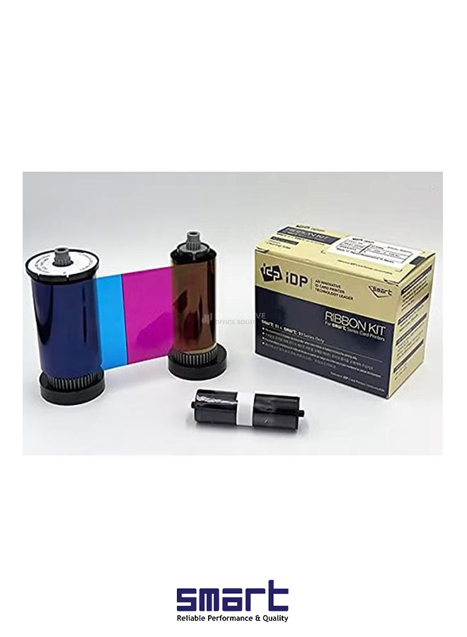 Smart Ribbon Kit IDP/PRT-650634 - YMCKO Color Ribbon for Smart 30s & 50s Printers (New 653775)"