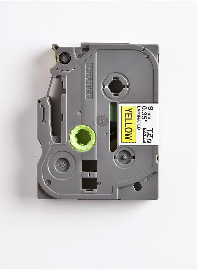 Brother Label Tape 9MM TZe-621 - Black Text on Yellow, Durable Laminated