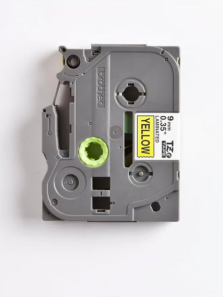 Brother Label Tape 9MM TZe-621 - Black Text on Yellow, Durable Laminated
