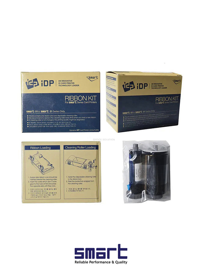 Smart Ribbon Color IDP-250/PRT 653779 - YMCKO, 250 Prints for Professional Card Printing
