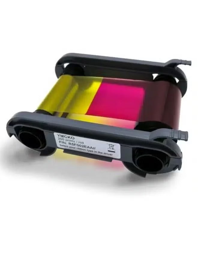 Evolis Ribbon Color R5F002EAA - YMCKO, 200 Prints for High-Quality Card Printing