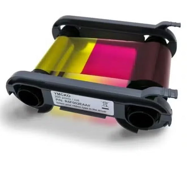 Evolis Ribbon Color R5F002EAA - YMCKO, 200 Prints for High-Quality Card Printing