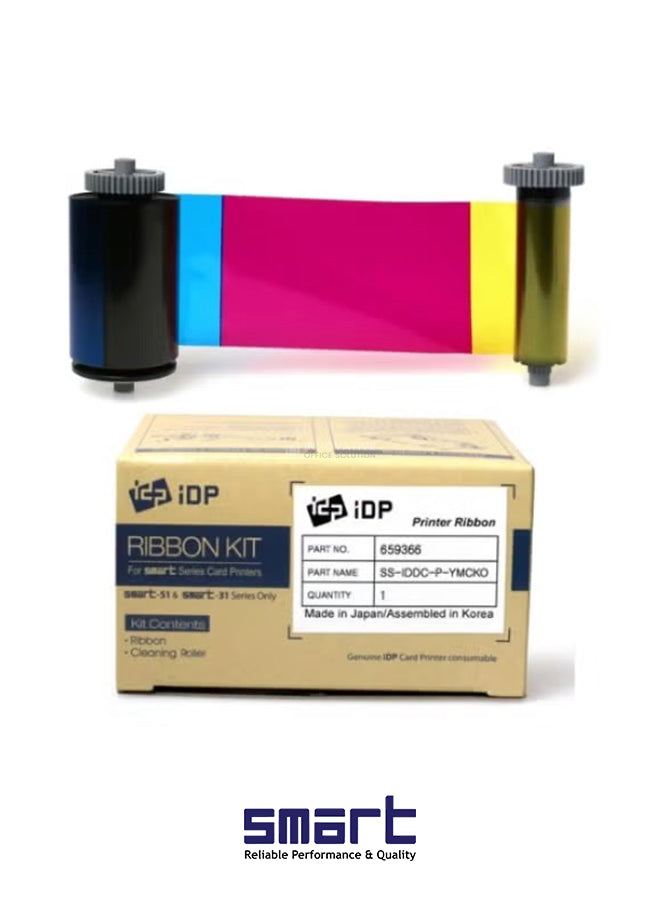 Smart Ribbon Color IDP-250/PRT 653779 - YMCKO, 250 Prints for Professional Card Printing