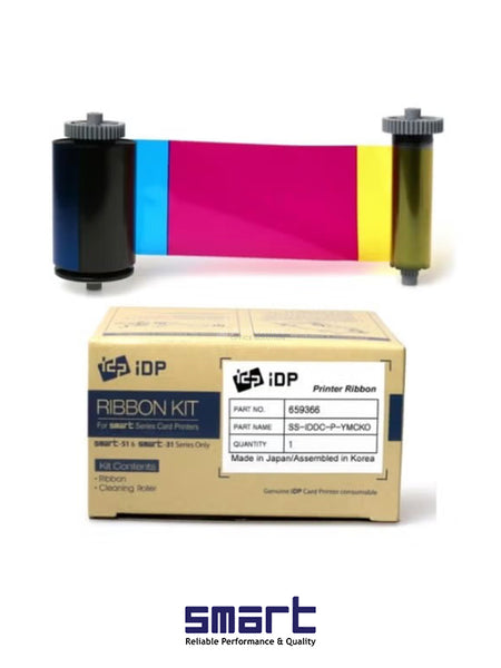 Smart Ribbon Color IDP-250/PRT 653779 - YMCKO, 250 Prints for Professional Card Printing