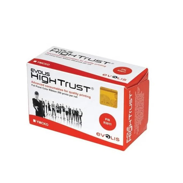 Evolis High Trust Ribbon R3011C - YMCKO, 200 Prints for Card Printers
