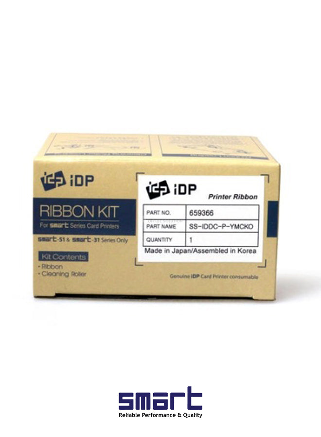Smart Ribbon Color IDP-250/PRT 653779 - YMCKO, 250 Prints for Professional Card Printing