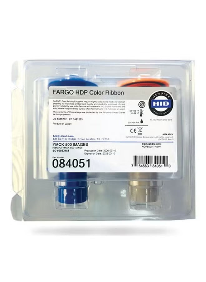 Fargo Ribbon 084051 - YMCK Full-Color Ribbon for High-Quality Card Printing