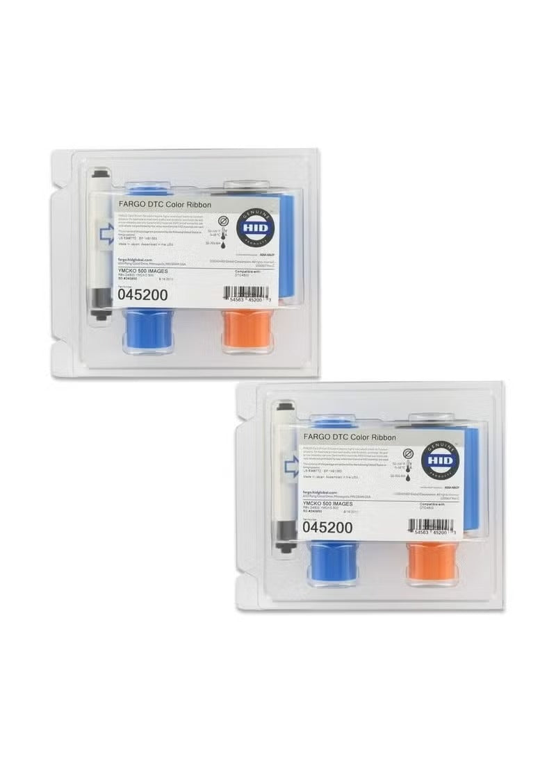 Fargo Ribbon 045200 - YMCKO Color Ribbon for DTC4500 Printers, 500 Images