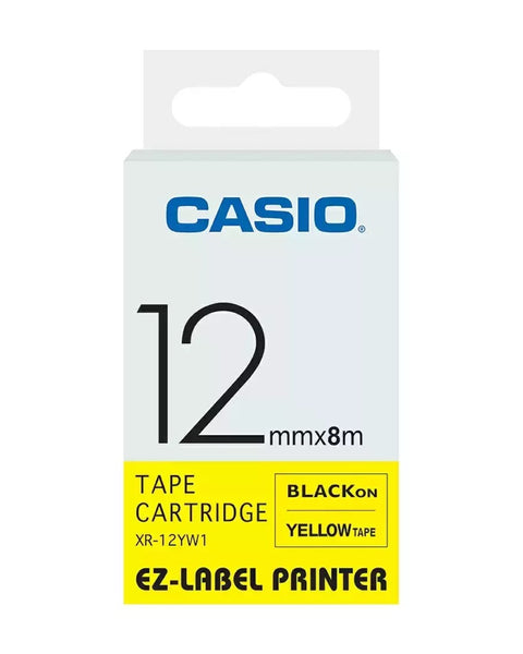 Casio Label Tape 24mm Black & Yellow - Durable Adhesive Labeling Tape for High-Visibility Marking
