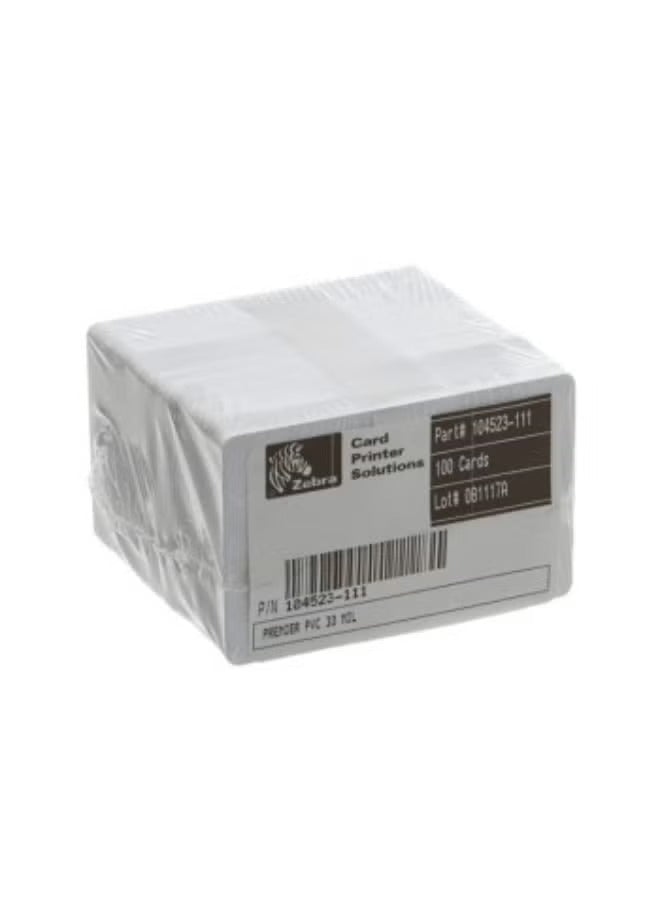 Zebra PVC ID Cards P/N 104523-111 - 500 Cards Pack for Card Printers