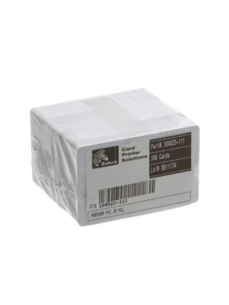 Zebra PVC ID Cards P/N 104523-111 - 500 Cards Pack for Card Printers