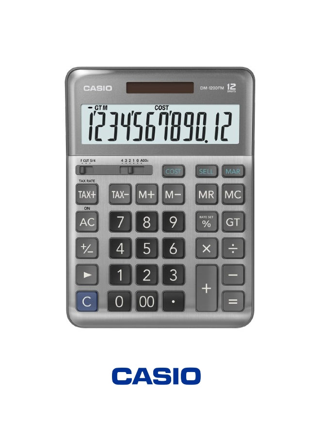 Casio DM-1200FM Desktop Calculator – 12-Digit Large Display, Dual Power