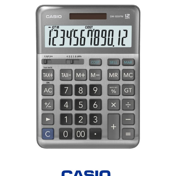 Casio DM-1200FM Desktop Calculator – 12-Digit Large Display, Dual Power