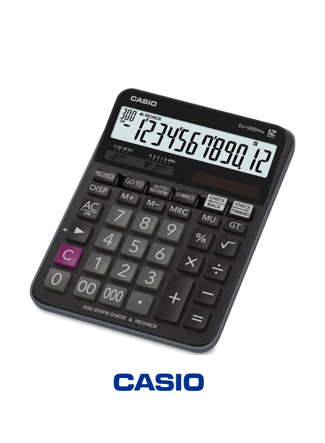 Casio DJ-120D Plus Desktop Calculator – 12-Digit, Check & Correct, Dual Power