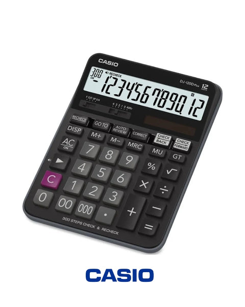 Casio DJ-120D Plus Desktop Calculator – 12-Digit, Check & Correct, Dual Power