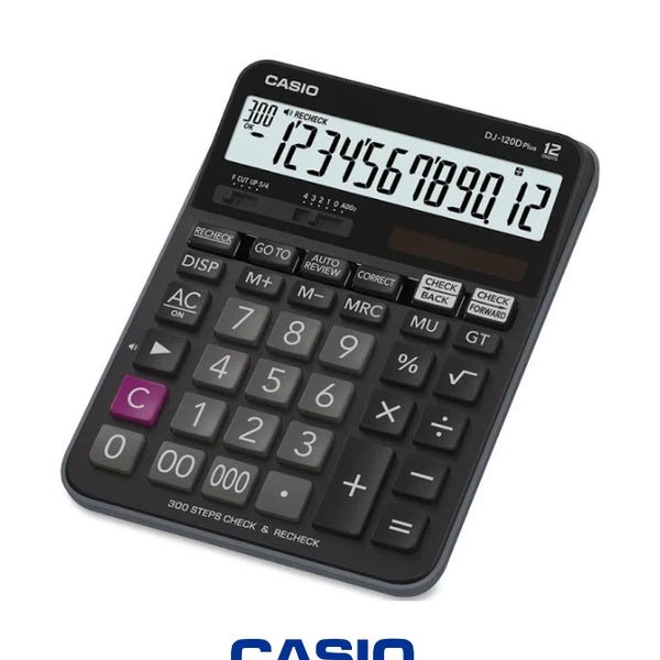 Casio DJ-120D Plus Desktop Calculator – 12-Digit, Check & Correct, Dual Power