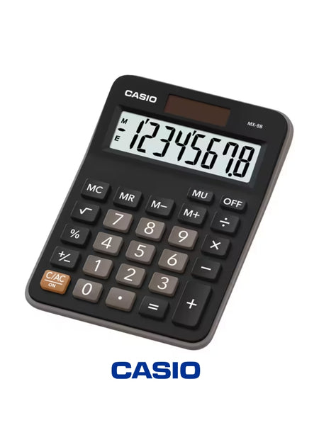 آلة حاسبة Casio MJ-120D - آلة حاسبة مكتبية مكونة من 12 رقمًا مع وظائف الضرائب والعملة