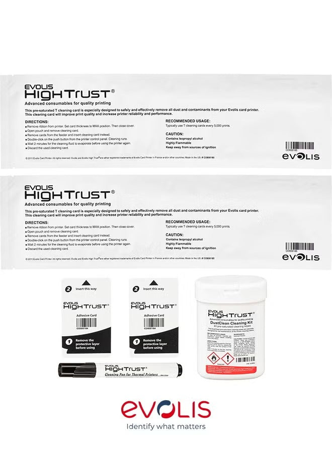 Evolis Advanced Cleaning Kit ACL002 - Complete Maintenance for Card Printers